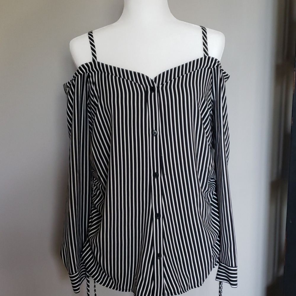 Bar III cold shoulder blouse